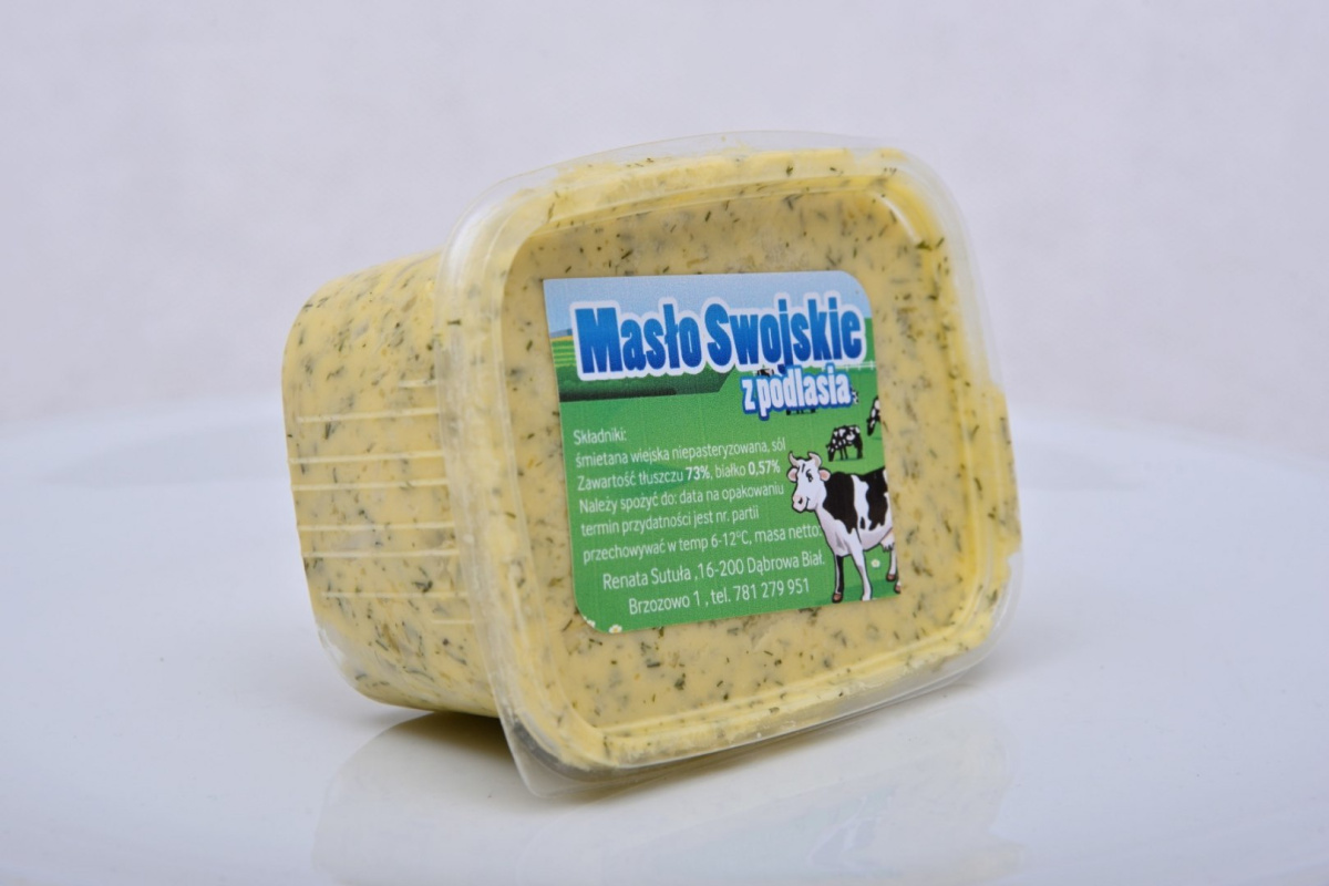 Masło wiejskie ze śmietany niepasteryzowanej 500g Masło wiejskie ze śmietany niepasteryzowanej 500g