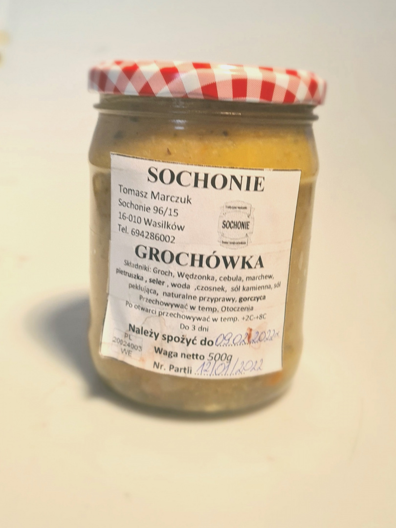 Grochówka domowa wiejska ok 500 ml Grochówka domowa wiejska ok 500 ml