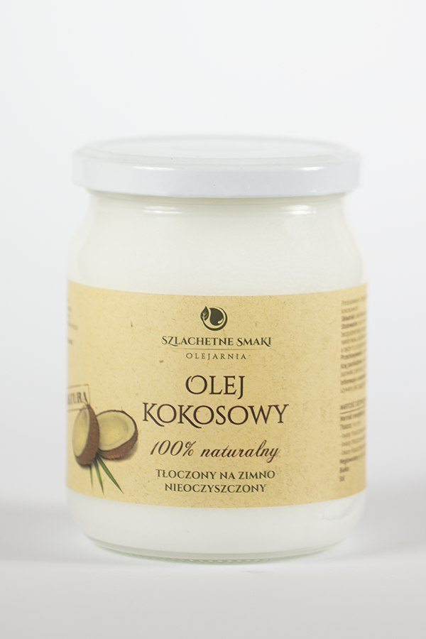 Olej kokosowy bezsiarkowy nierafinowany 500ml Olej kokosowy bezsiarkowy nierafinowany 500ml