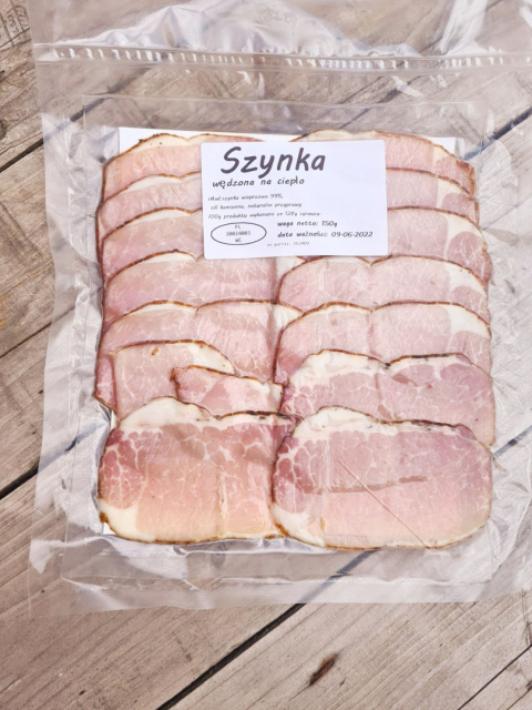 Szynka rzemieślnicza wędzona na ciepło ok 150g Szynka rzemieślnicza wędzona na ciepło ok 150g